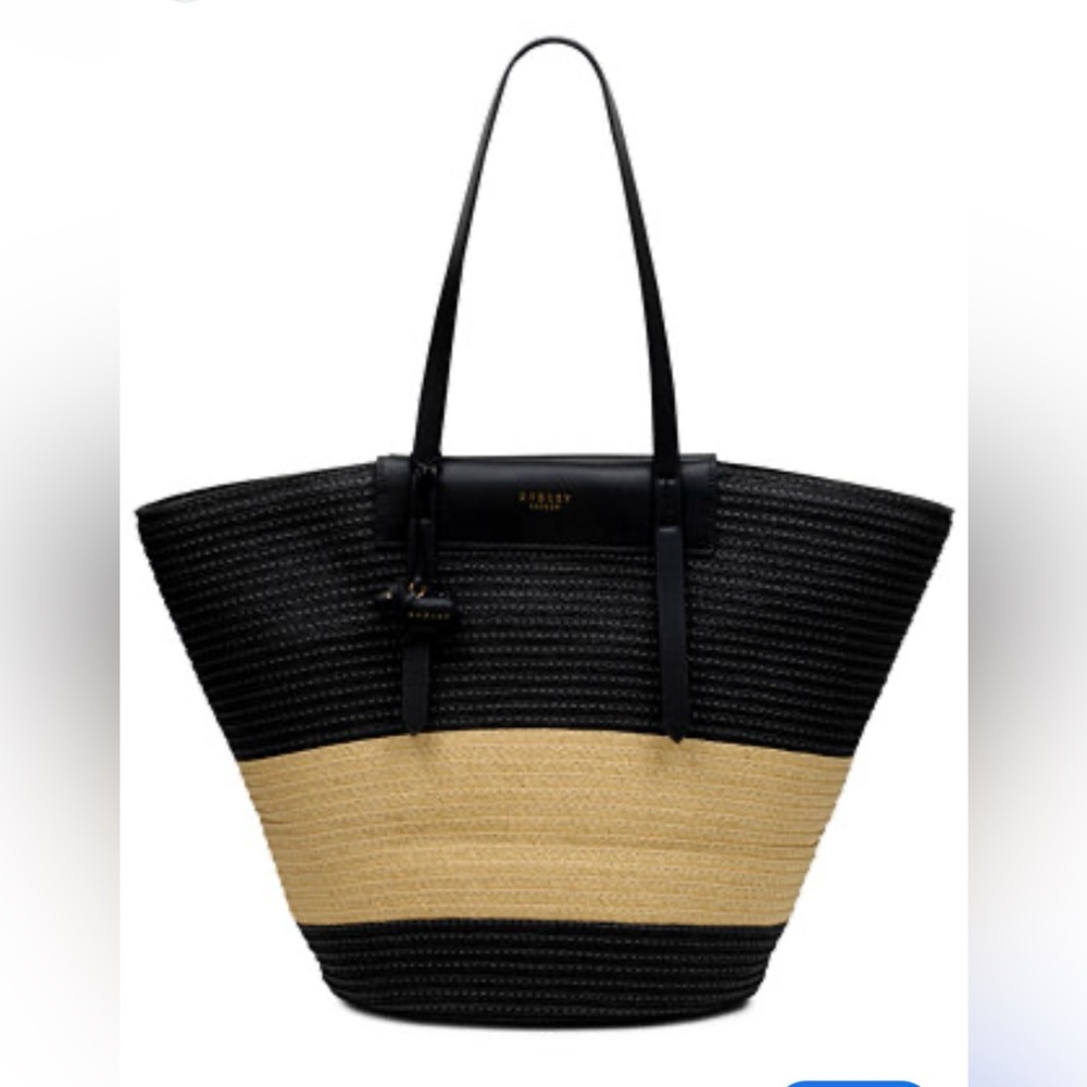 RADLEY LONDON Black and Tan Striped Tote